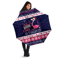 Flamingo I Am The Reason Santa Has A Naughty Christmas Umbrella Xmas Holiday Patterns - Wonder Print Shop