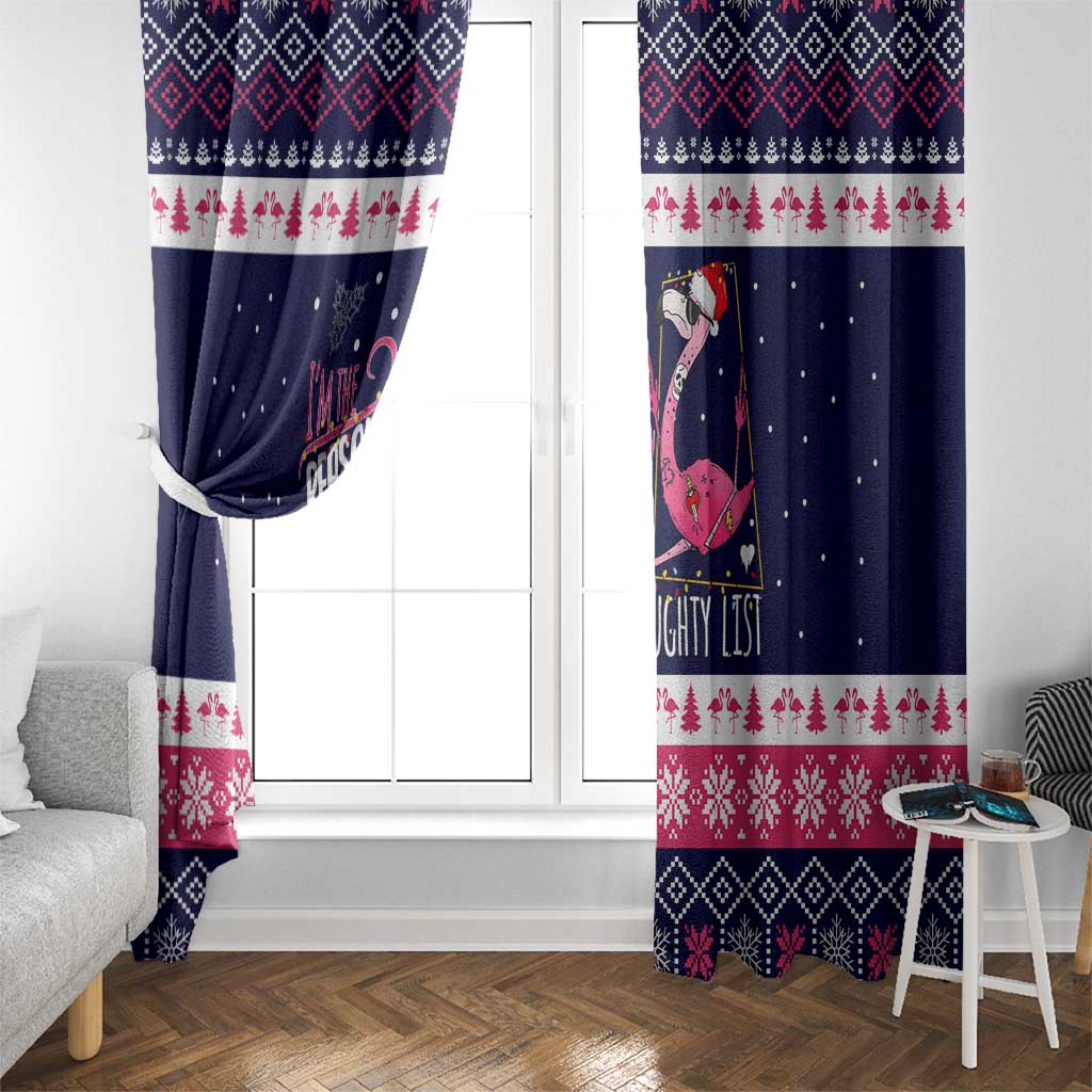Flamingo I Am The Reason Santa Has A Naughty Christmas Window Curtain Xmas Holiday Patterns - Wonder Print Shop