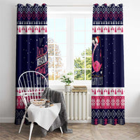 Flamingo I Am The Reason Santa Has A Naughty Christmas Window Curtain Xmas Holiday Patterns - Wonder Print Shop