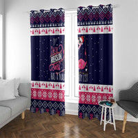 Flamingo I Am The Reason Santa Has A Naughty Christmas Window Curtain Xmas Holiday Patterns - Wonder Print Shop