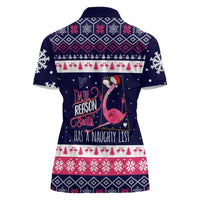 Flamingo I Am The Reason Santa Has A Naughty Christmas Women Polo Shirt Xmas Holiday Patterns - Wonder Print Shop