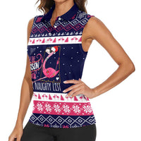 Flamingo I Am The Reason Santa Has A Naughty Christmas Women Sleeveless Polo Shirt Xmas Holiday Patterns - Wonder Print Shop