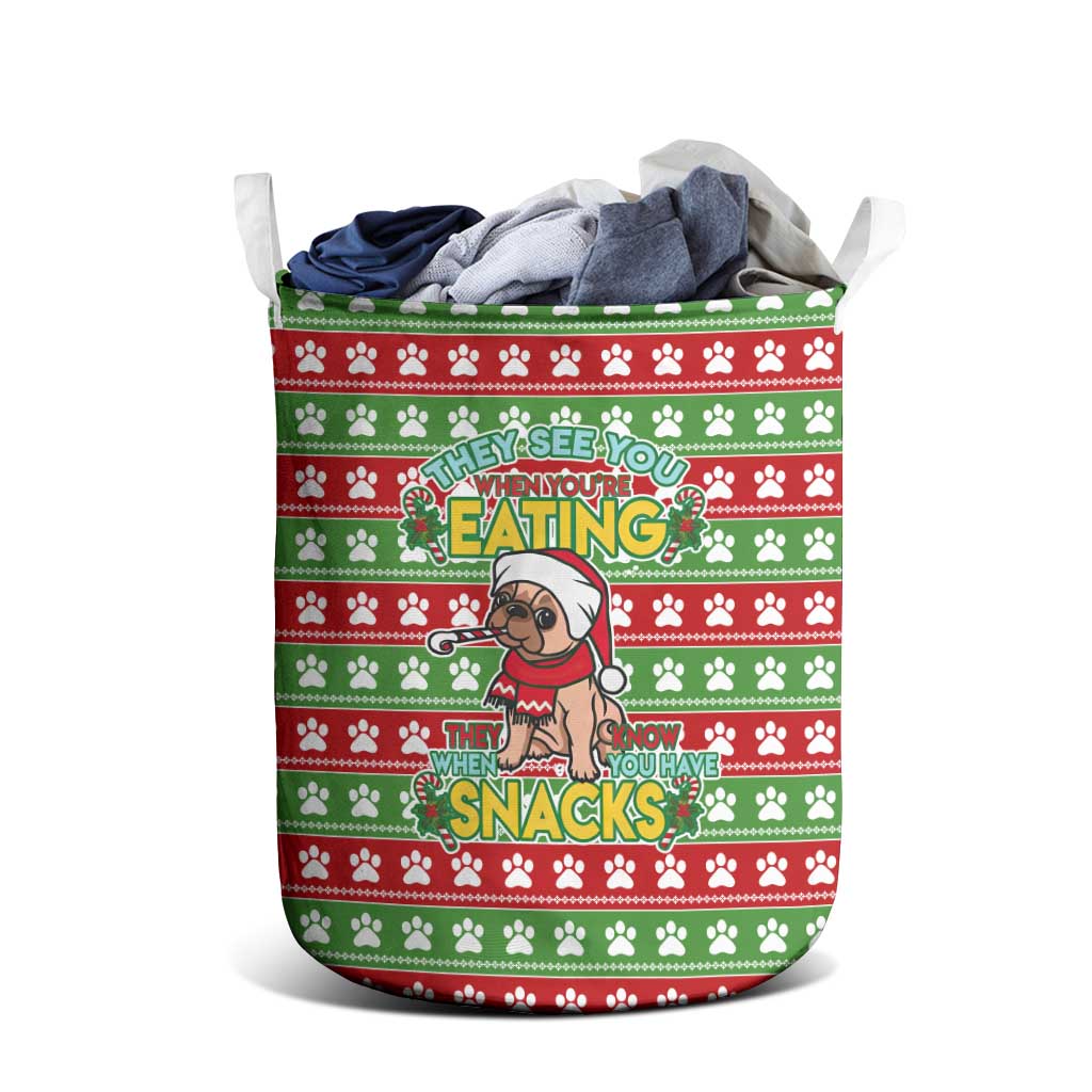 French Bulldog See You Eating Snacks Christmas Laundry Basket Xmas Holiday Patterns - Wonder Print Shop