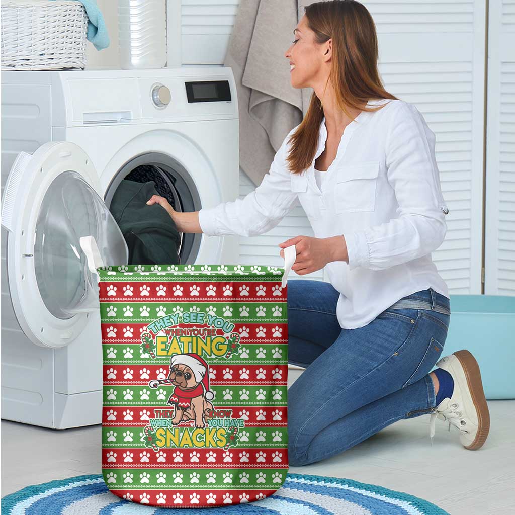 French Bulldog See You Eating Snacks Christmas Laundry Basket Xmas Holiday Patterns - Wonder Print Shop