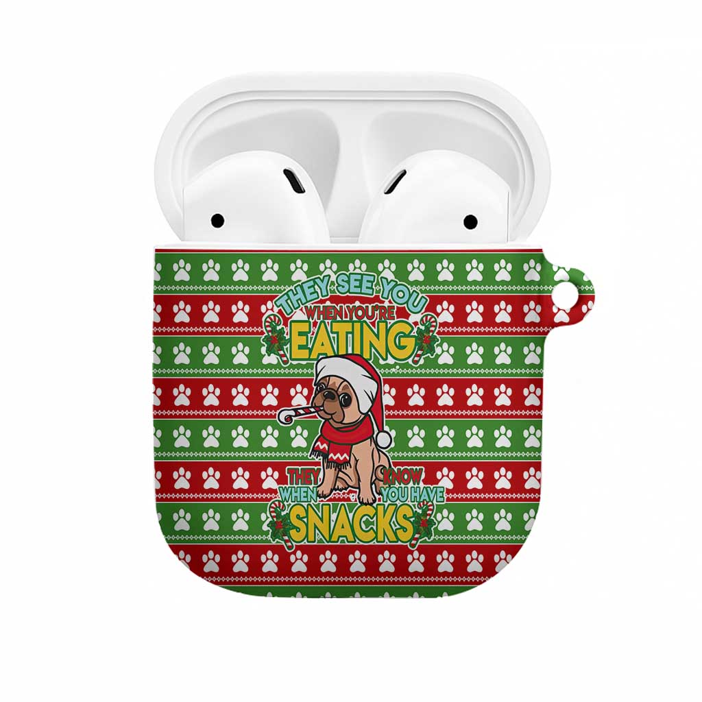 French Bulldog See You Eating Snacks Christmas AirPods Case Xmas Holiday Patterns - Wonder Print Shop