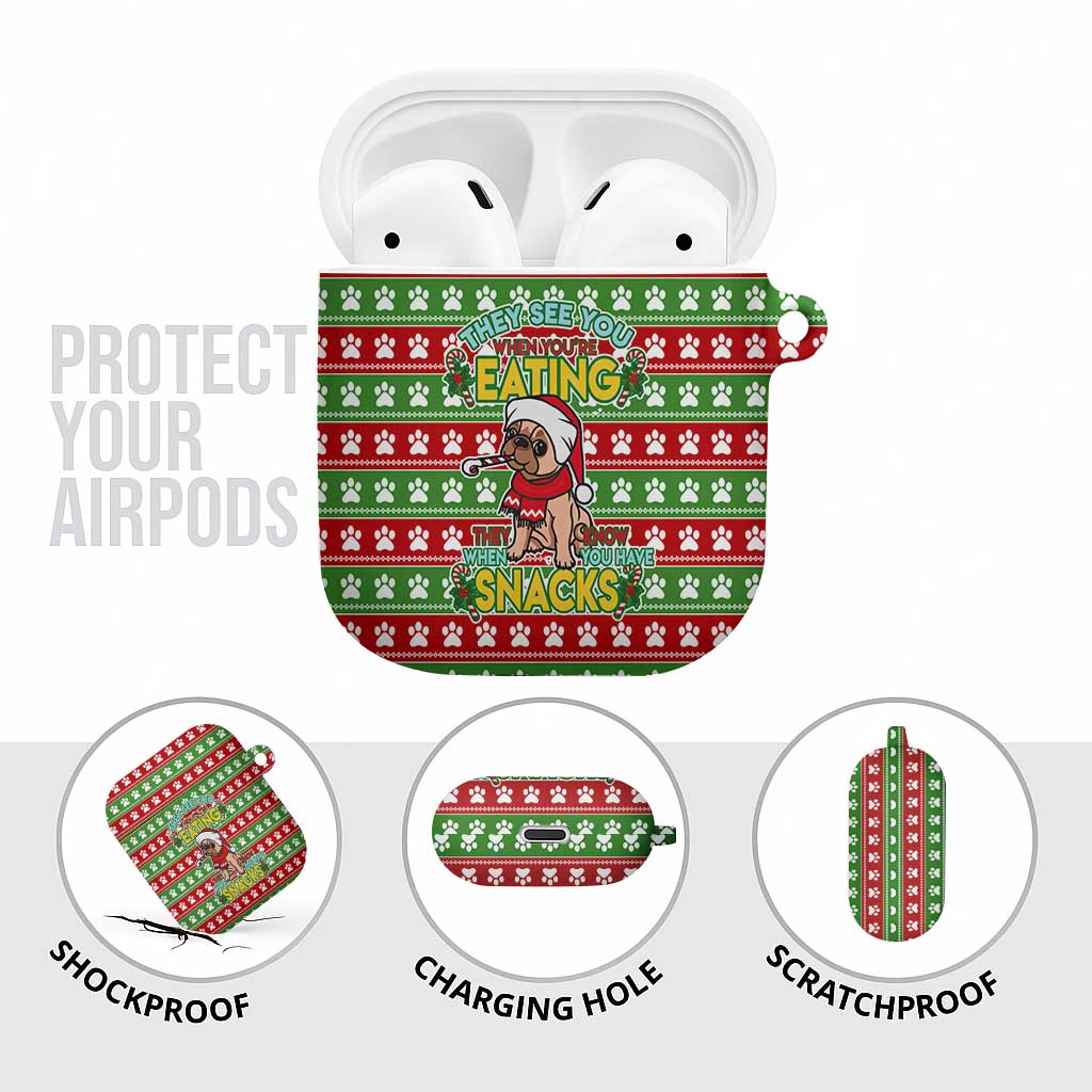 French Bulldog See You Eating Snacks Christmas AirPods Case Xmas Holiday Patterns - Wonder Print Shop
