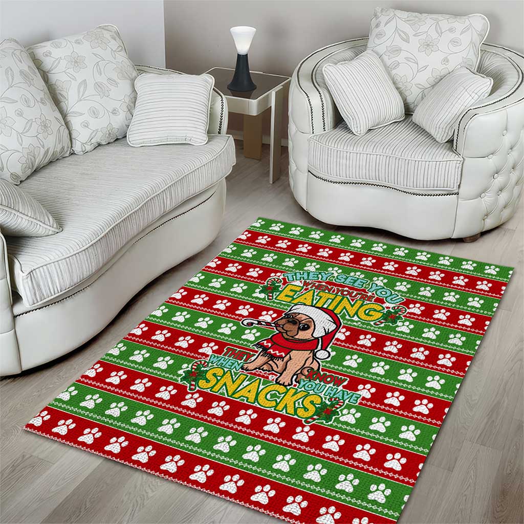 French Bulldog See You Eating Snacks Christmas Area Rug Xmas Holiday Patterns - Wonder Print Shop