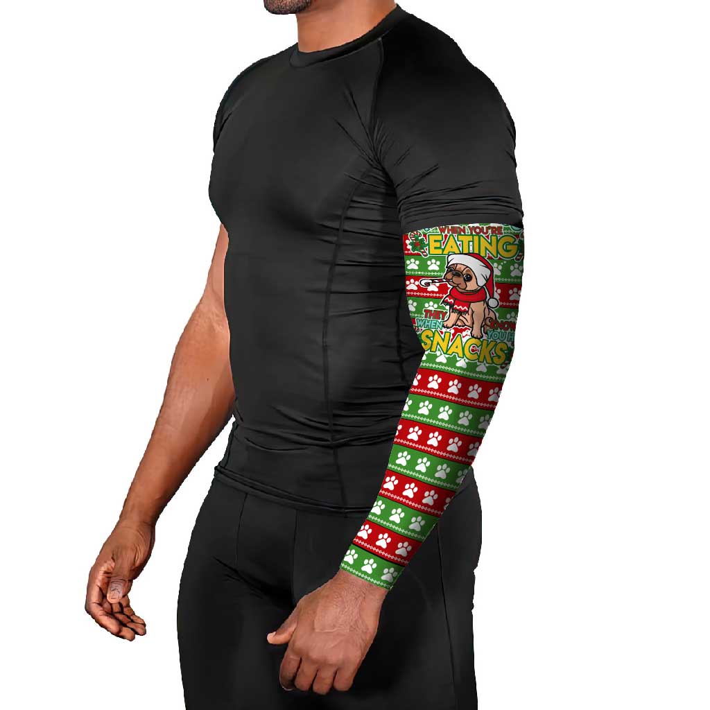 French Bulldog See You Eating Snacks Christmas Arm Sleeves Xmas Holiday Patterns - Wonder Print Shop