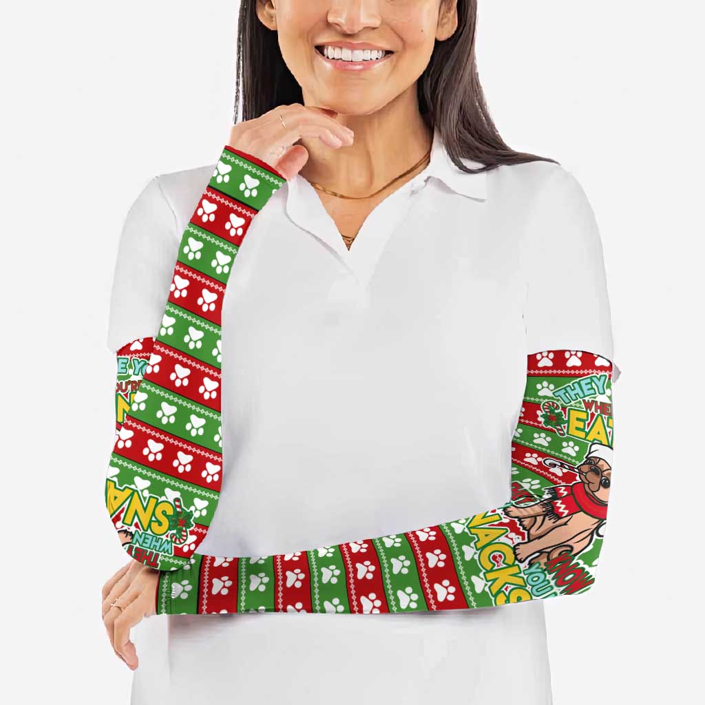 French Bulldog See You Eating Snacks Christmas Arm Sleeves Xmas Holiday Patterns - Wonder Print Shop
