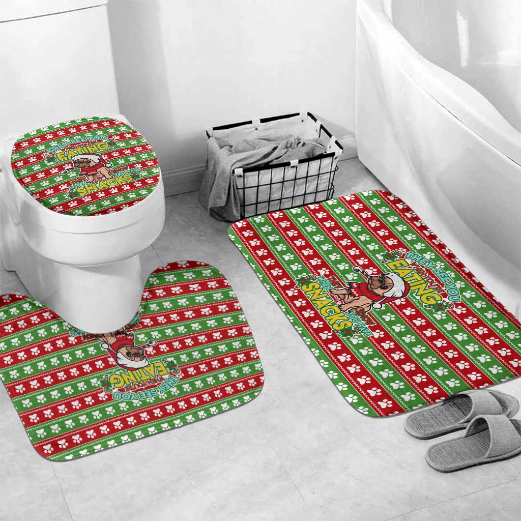French Bulldog See You Eating Snacks Christmas Bathroom Set Xmas Holiday Patterns - Wonder Print Shop