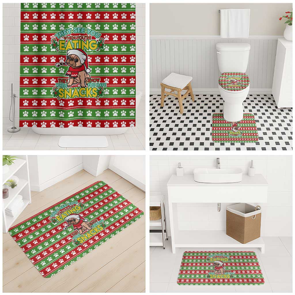 French Bulldog See You Eating Snacks Christmas Bathroom Set Xmas Holiday Patterns - Wonder Print Shop