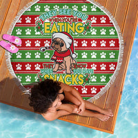 French Bulldog See You Eating Snacks Christmas Beach Blanket Xmas Holiday Patterns - Wonder Print Shop