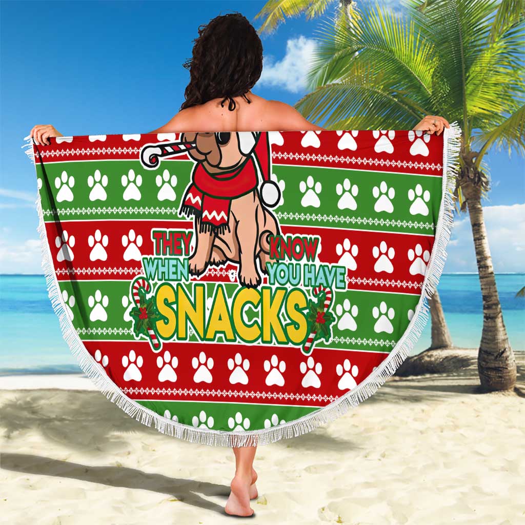 French Bulldog See You Eating Snacks Christmas Beach Blanket Xmas Holiday Patterns - Wonder Print Shop