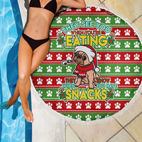 French Bulldog See You Eating Snacks Christmas Beach Blanket Xmas Holiday Patterns - Wonder Print Shop