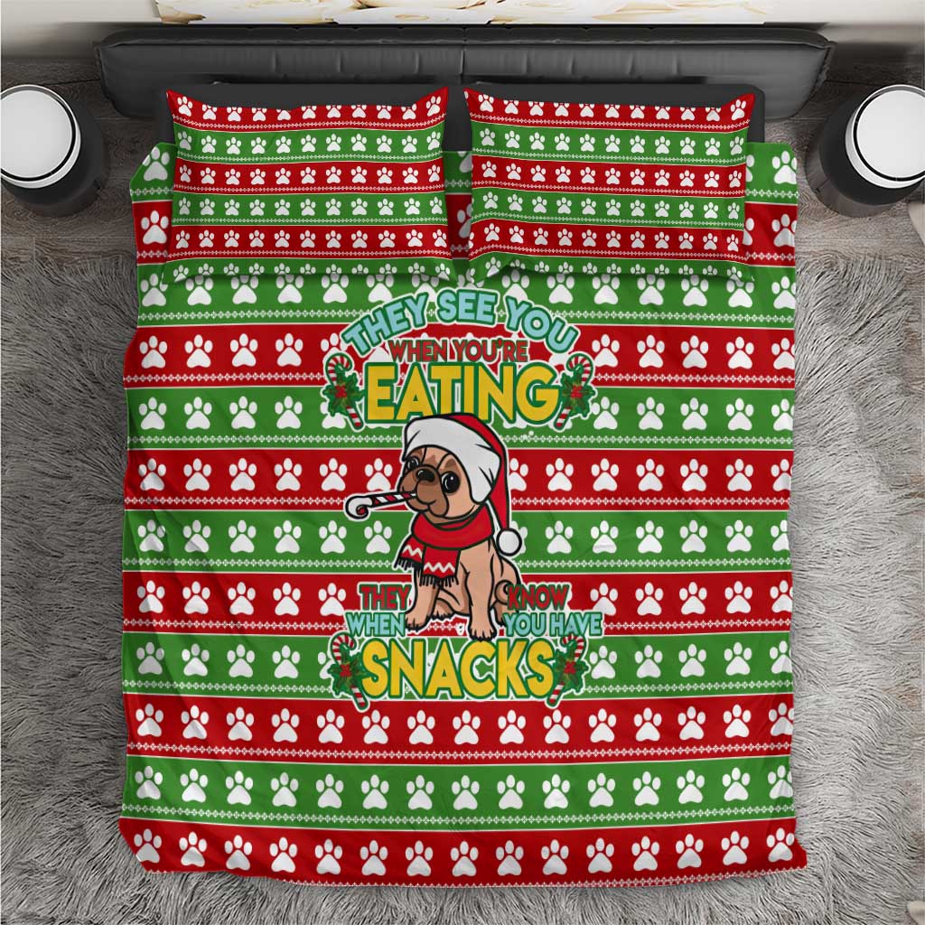 French Bulldog See You Eating Snacks Christmas Bedding Set Xmas Holiday Patterns - Wonder Print Shop