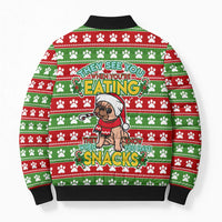 French Bulldog See You Eating Snacks Christmas Bomber Puffer Jacket Xmas Holiday Patterns - Wonder Print Shop