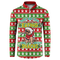 French Bulldog See You Eating Snacks Christmas Button Sweatshirt Xmas Holiday Patterns - Wonder Print Shop