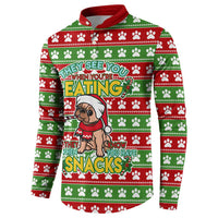 French Bulldog See You Eating Snacks Christmas Button Sweatshirt Xmas Holiday Patterns - Wonder Print Shop