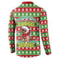 French Bulldog See You Eating Snacks Christmas Button Sweatshirt Xmas Holiday Patterns - Wonder Print Shop