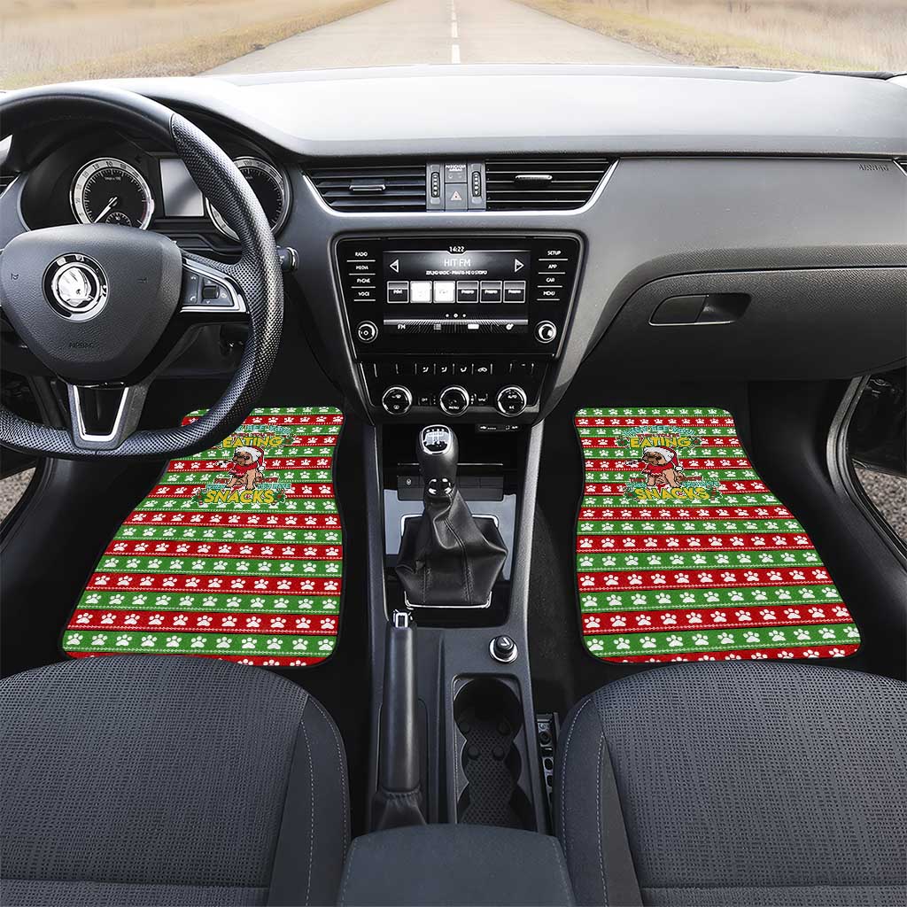 French Bulldog See You Eating Snacks Christmas Car Mats Xmas Holiday Patterns - Wonder Print Shop