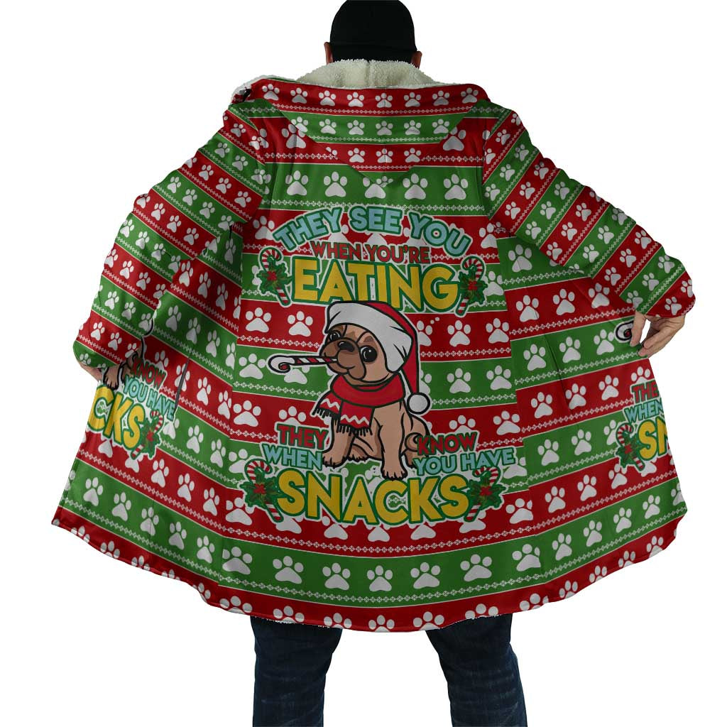 French Bulldog See You Eating Snacks Christmas Cloak Xmas Holiday Patterns - Wonder Print Shop
