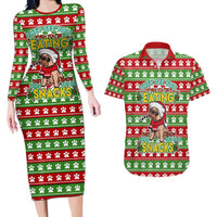 French Bulldog See You Eating Snacks Christmas Couples Matching Long Sleeve Bodycon Dress and Hawaiian Shirt Xmas Holiday Patterns - Wonder Print Shop