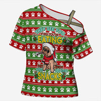 French Bulldog See You Eating Snacks Christmas Cross Shoulder Shirt Xmas Holiday Patterns - Wonder Print Shop