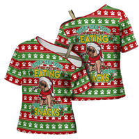 French Bulldog See You Eating Snacks Christmas Cross Shoulder Shirt Xmas Holiday Patterns - Wonder Print Shop