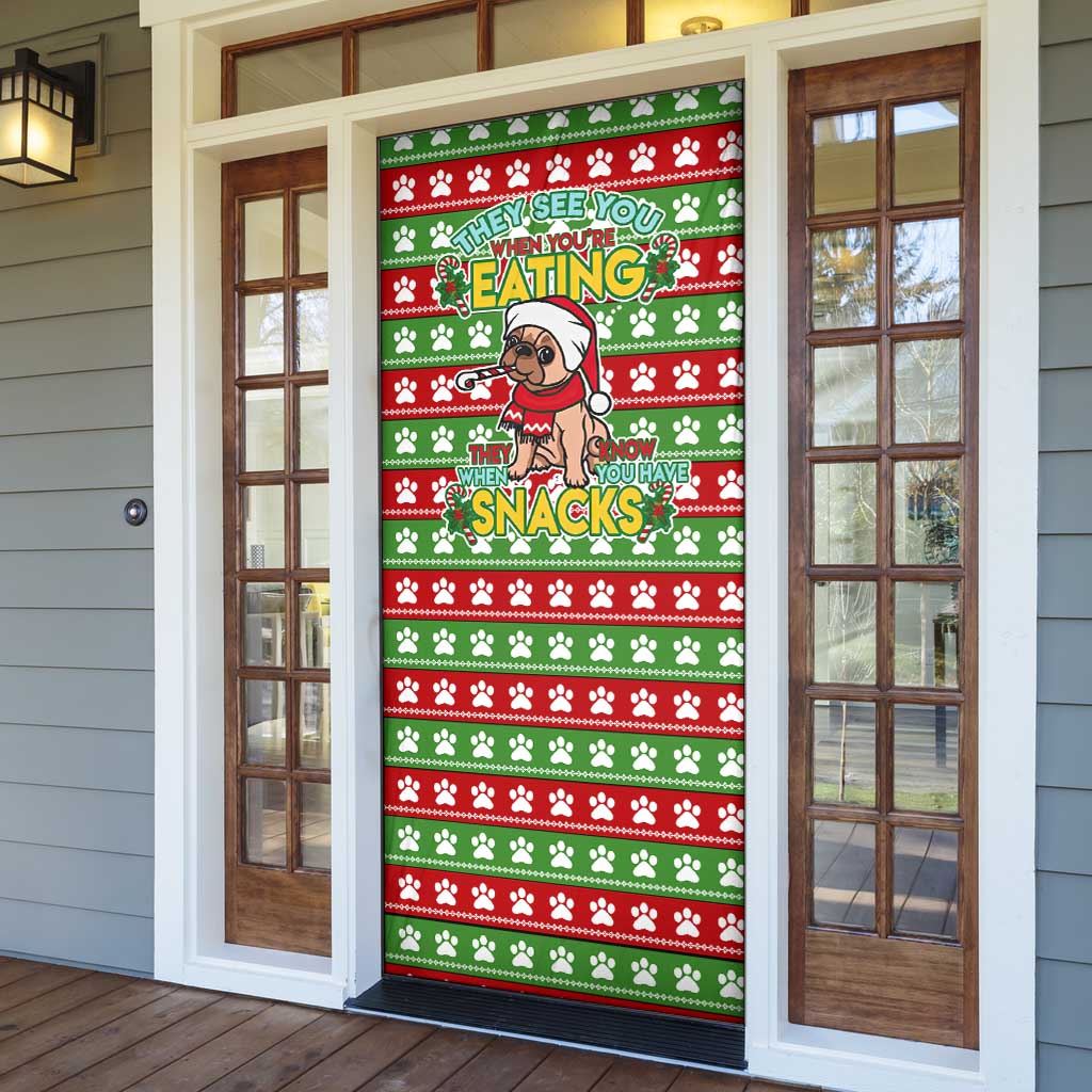 French Bulldog See You Eating Snacks Christmas Door Cover Xmas Holiday Patterns - Wonder Print Shop