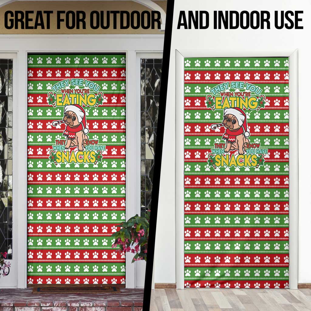 French Bulldog See You Eating Snacks Christmas Door Cover Xmas Holiday Patterns - Wonder Print Shop