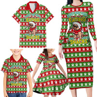 French Bulldog See You Eating Snacks Christmas Family Matching Long Sleeve Bodycon Dress and Hawaiian Shirt Xmas Holiday Patterns - Wonder Print Shop