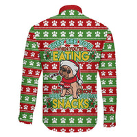 French Bulldog See You Eating Snacks Christmas Family Matching Long Sleeve Bodycon Dress and Hawaiian Shirt Xmas Holiday Patterns - Wonder Print Shop