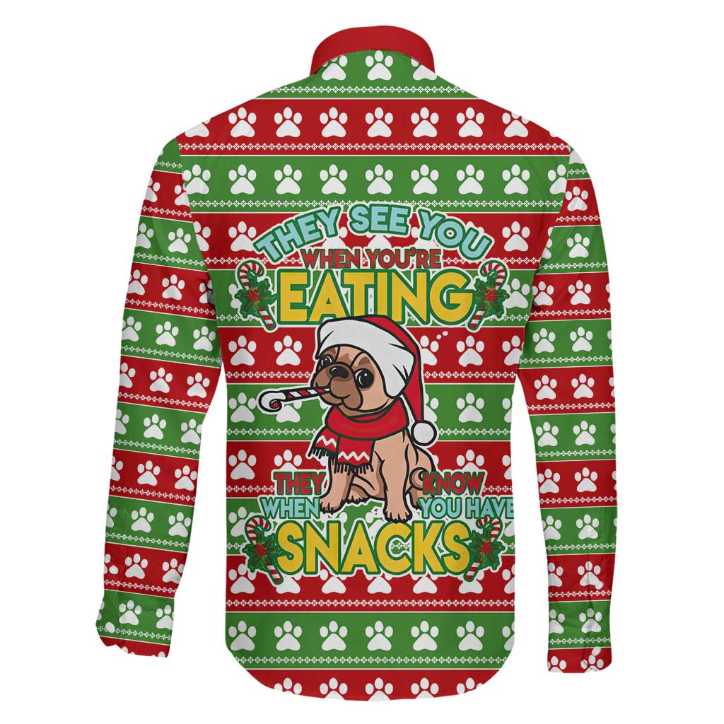 French Bulldog See You Eating Snacks Christmas Family Matching Mermaid Dress and Hawaiian Shirt Xmas Holiday Patterns - Wonder Print Shop