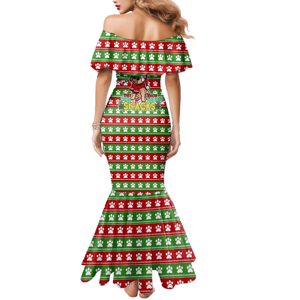 French Bulldog See You Eating Snacks Christmas Family Matching Mermaid Dress and Hawaiian Shirt Xmas Holiday Patterns - Wonder Print Shop