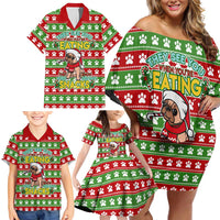 French Bulldog See You Eating Snacks Christmas Family Matching Off Shoulder Short Dress and Hawaiian Shirt Xmas Holiday Patterns - Wonder Print Shop