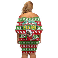 French Bulldog See You Eating Snacks Christmas Family Matching Off Shoulder Short Dress and Hawaiian Shirt Xmas Holiday Patterns - Wonder Print Shop