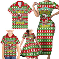 French Bulldog See You Eating Snacks Christmas Family Matching Short Sleeve Bodycon Dress and Hawaiian Shirt Xmas Holiday Patterns - Wonder Print Shop