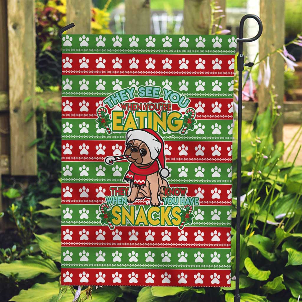 French Bulldog See You Eating Snacks Christmas Garden Flag Xmas Holiday Patterns - Wonder Print Shop