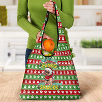 French Bulldog See You Eating Snacks Christmas Grocery Bag Xmas Holiday Patterns - Wonder Print Shop