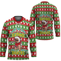 French Bulldog See You Eating Snacks Christmas Hockey Jersey Xmas Holiday Patterns - Wonder Print Shop