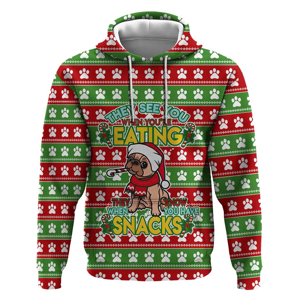 French Bulldog See You Eating Snacks Christmas Hoodie Xmas Holiday Patterns - Wonder Print Shop