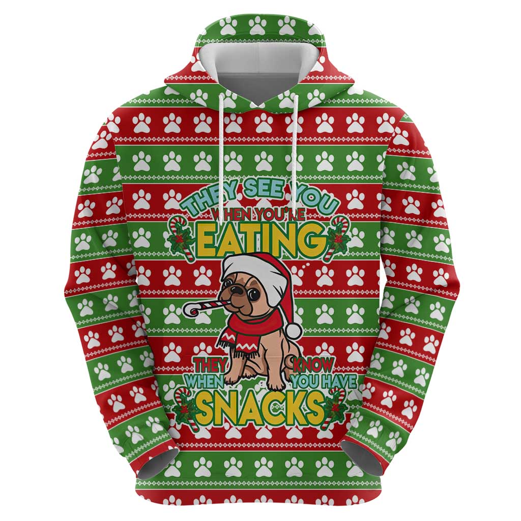 French Bulldog See You Eating Snacks Christmas Hoodie Xmas Holiday Patterns - Wonder Print Shop