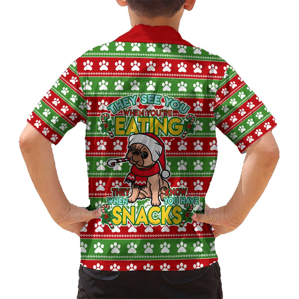 French Bulldog See You Eating Snacks Christmas Kid Hawaiian Shirt Xmas Holiday Patterns - Wonder Print Shop