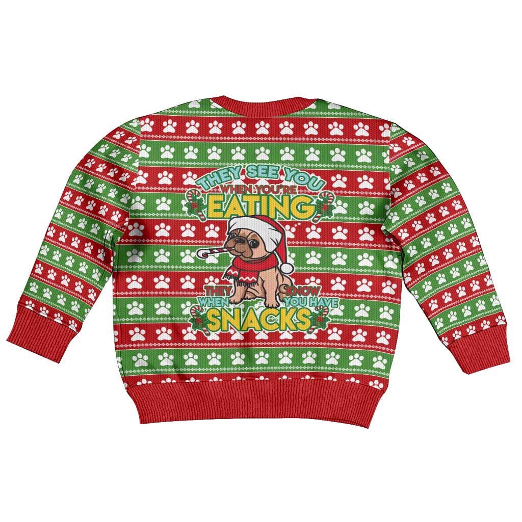 French Bulldog See You Eating Snacks Christmas Kid Ugly Christmas Sweater Xmas Holiday Patterns - Wonder Print Shop