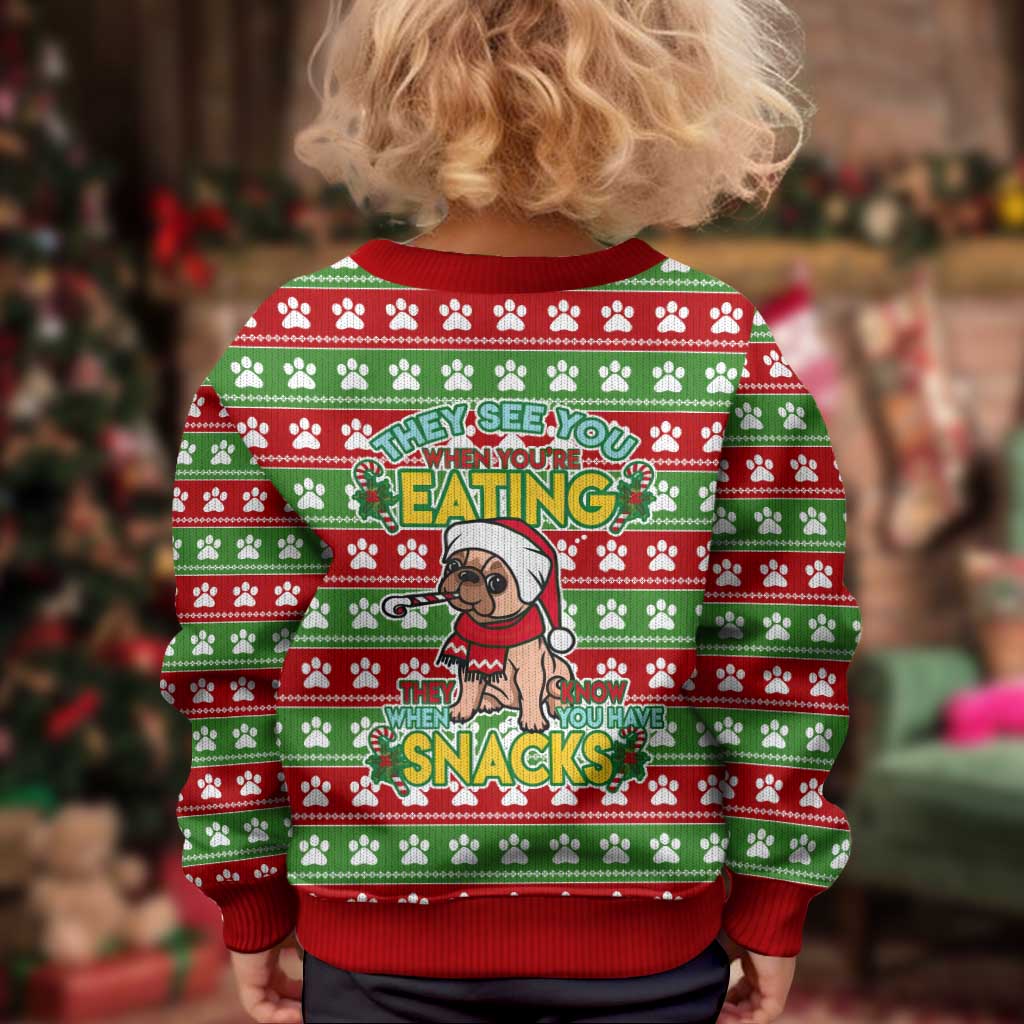 French Bulldog See You Eating Snacks Christmas Kid Ugly Christmas Sweater Xmas Holiday Patterns - Wonder Print Shop