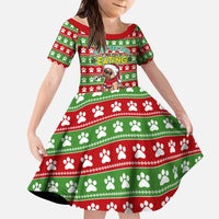 French Bulldog See You Eating Snacks Christmas Kid Short Sleeve Dress Xmas Holiday Patterns - Wonder Print Shop