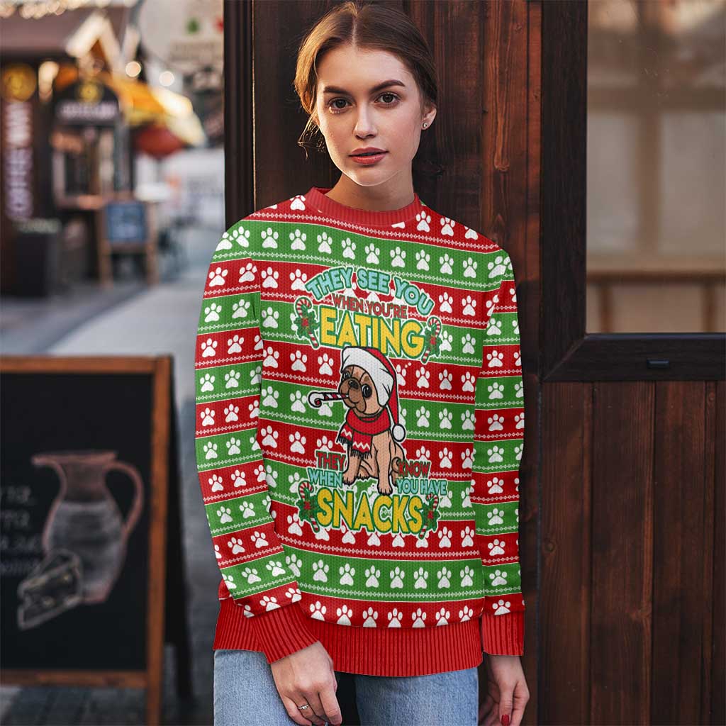 French Bulldog See You Eating Snacks Christmas Ugly Christmas Sweater Xmas Holiday Patterns - Wonder Print Shop
