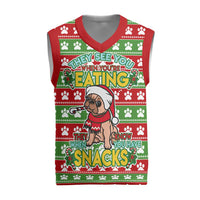 French Bulldog See You Eating Snacks Christmas Knitted V-Neck Vest Xmas Holiday Patterns - Wonder Print Shop