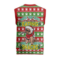 French Bulldog See You Eating Snacks Christmas Knitted V-Neck Vest Xmas Holiday Patterns - Wonder Print Shop