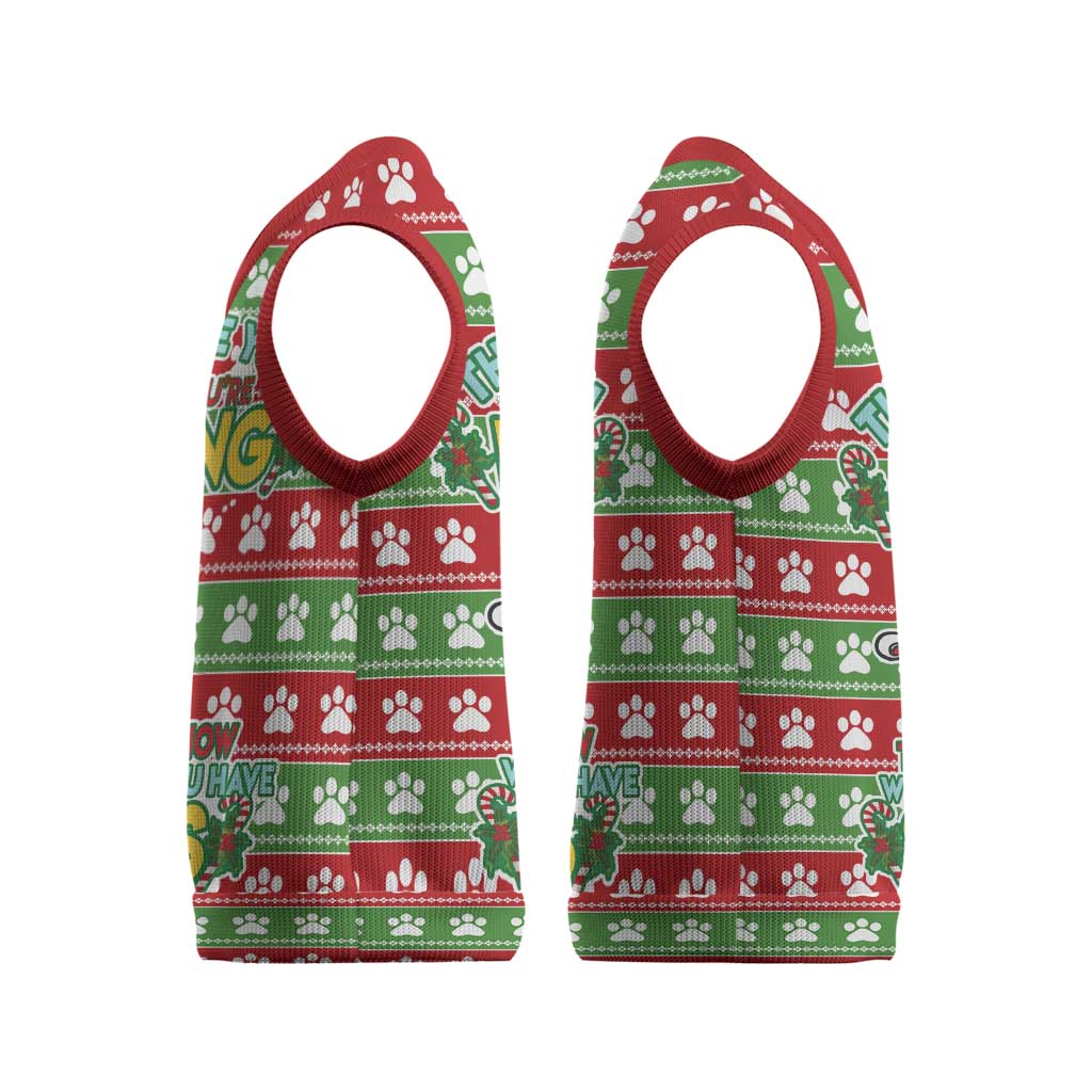 French Bulldog See You Eating Snacks Christmas Knitted V-Neck Vest Xmas Holiday Patterns - Wonder Print Shop